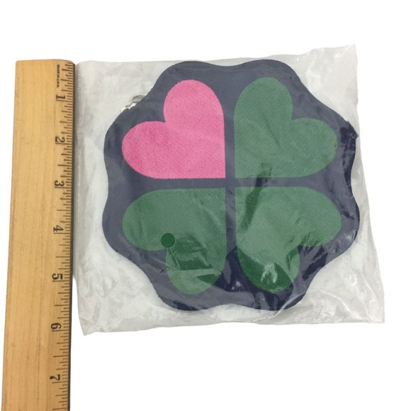 HARVEY'S Lucky Hearts Zip Coin Purse with Chain Navy Green Pink - Picture 3 of 9